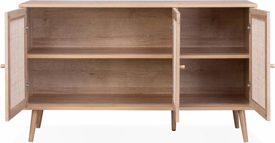 Buffet Alice's Garden Bohème - 120x39x70cm - 3 portes - Bois et rotin