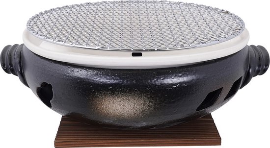 Konro Grill - Ronde Japanse BBQ - Zwart - 28 cm - Hibachi Barbecue van Merkloos — afbeelding 2