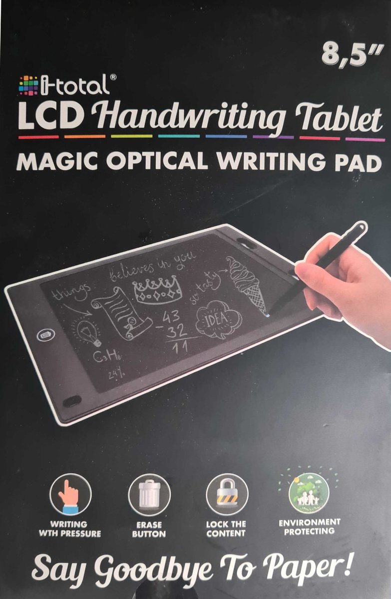 I-total Tablet Magic Optical Writing Pad 8.5 Inch Zwart