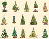 Kerststickers Christmas Party Night - Kerstboom Stickers - 30 stuks - Christmas Tree Sticker