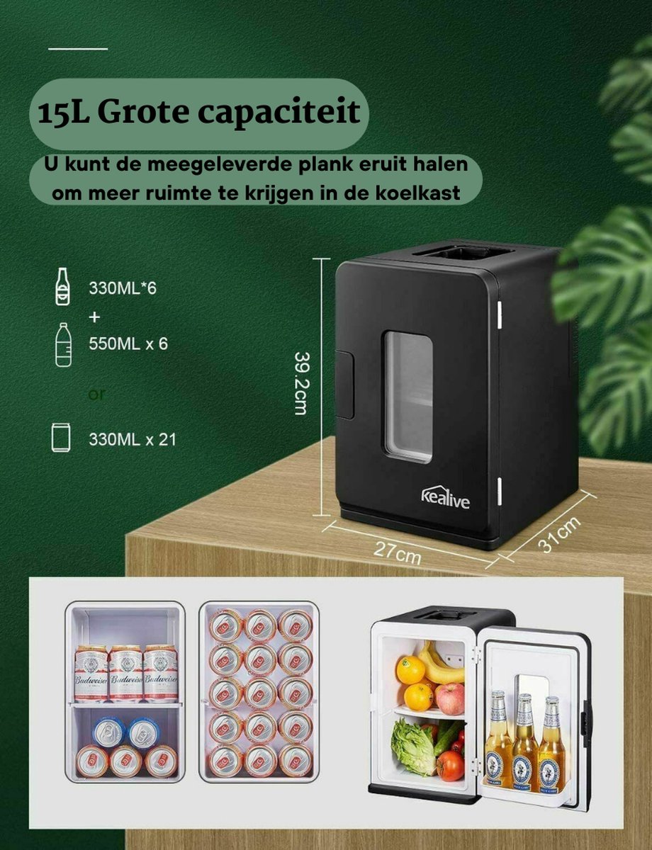 FOHERE Mini-koelkast 5L | Zwart