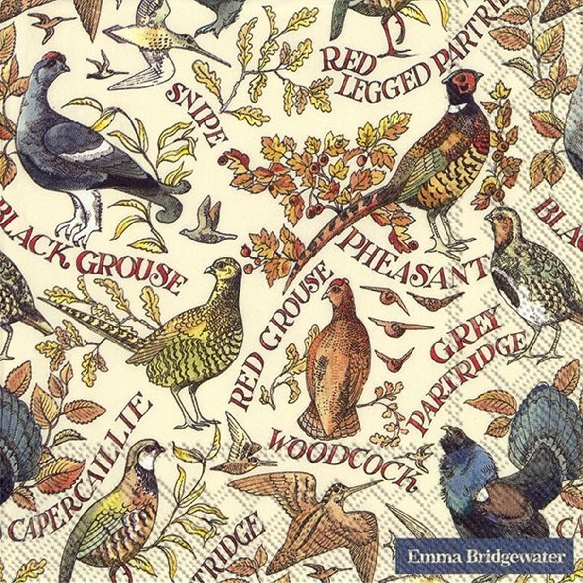 Emma Bridgewater - Set van 40 servetten Game Birds