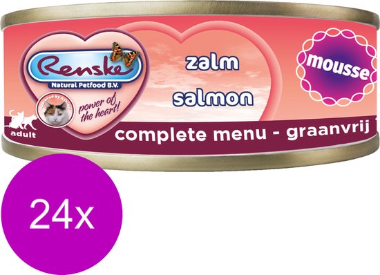 24x Renske Kattenvoer Mousse Zalm 70 gr