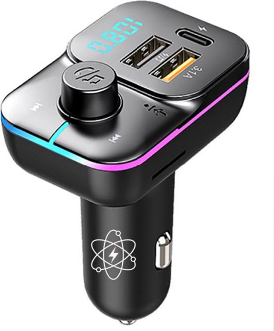 Slimtron C24 – BT 5.0 FM Transmitter - Fast charge - USB 3.0 - RGB Transmitter - MP3 - snelladen