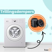Fain - Trillingsdempers wasmachine – Set van 4 stuks – Zwart - Voetjes wasmachine & droger - Wasmachine demper – Anti trillings / vibratie dempers pads – Antislip rubber – Trillingsmat – Antislipmat - Extra dik