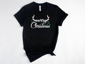 Lykke Christmas T-Shirt | Kerst | Merry Christmas | Mannen - Vrouwen - Unisex | Katoen | Zwart | Maat S
