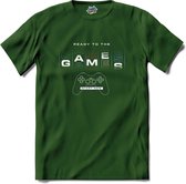 Ready to the games gaming controller - T-Shirt - Unisex - Bottle Groen - Maat XL