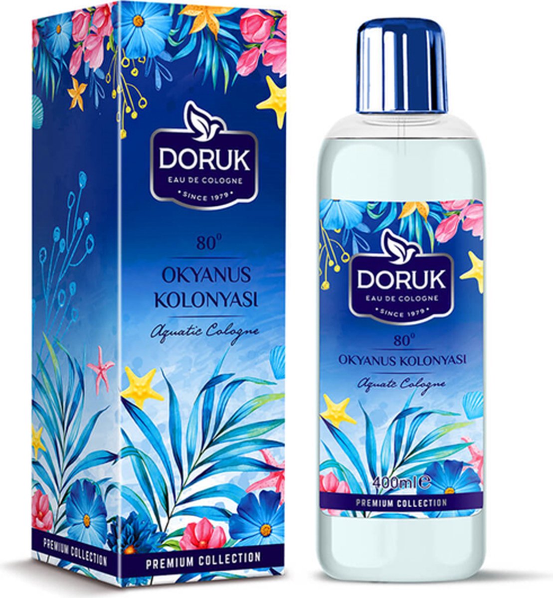Doruk - Eau de cologne 400ml - 80° alcohol - Oceaan cologne - Optimale desinfectie van handen