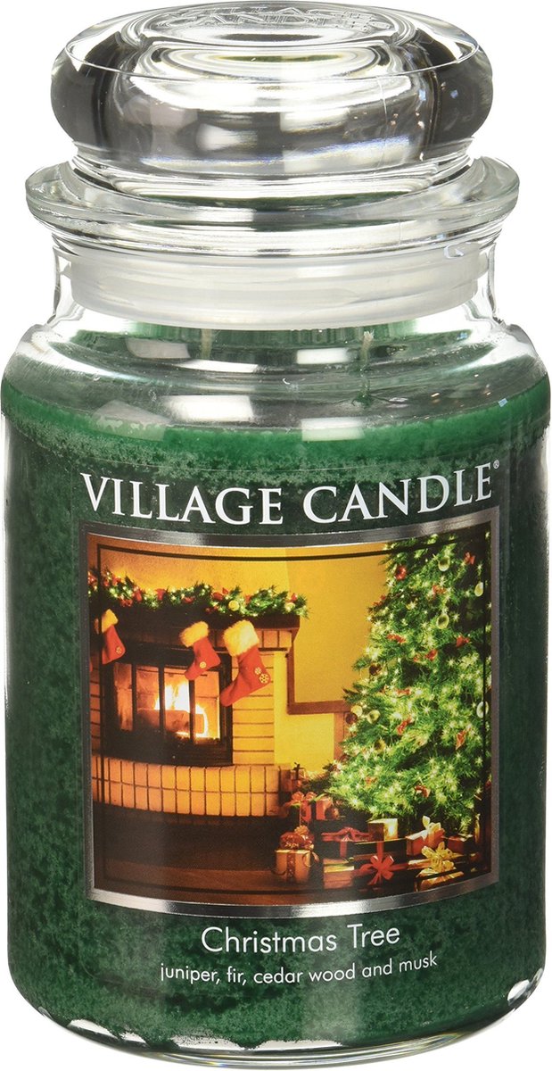 village candle Christmas Tree - Geurkaars - Kerst Groen