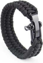 Stoere Survival Armband - Paracord - Zwart - Mode - Unisex - 23 cm - Textiel