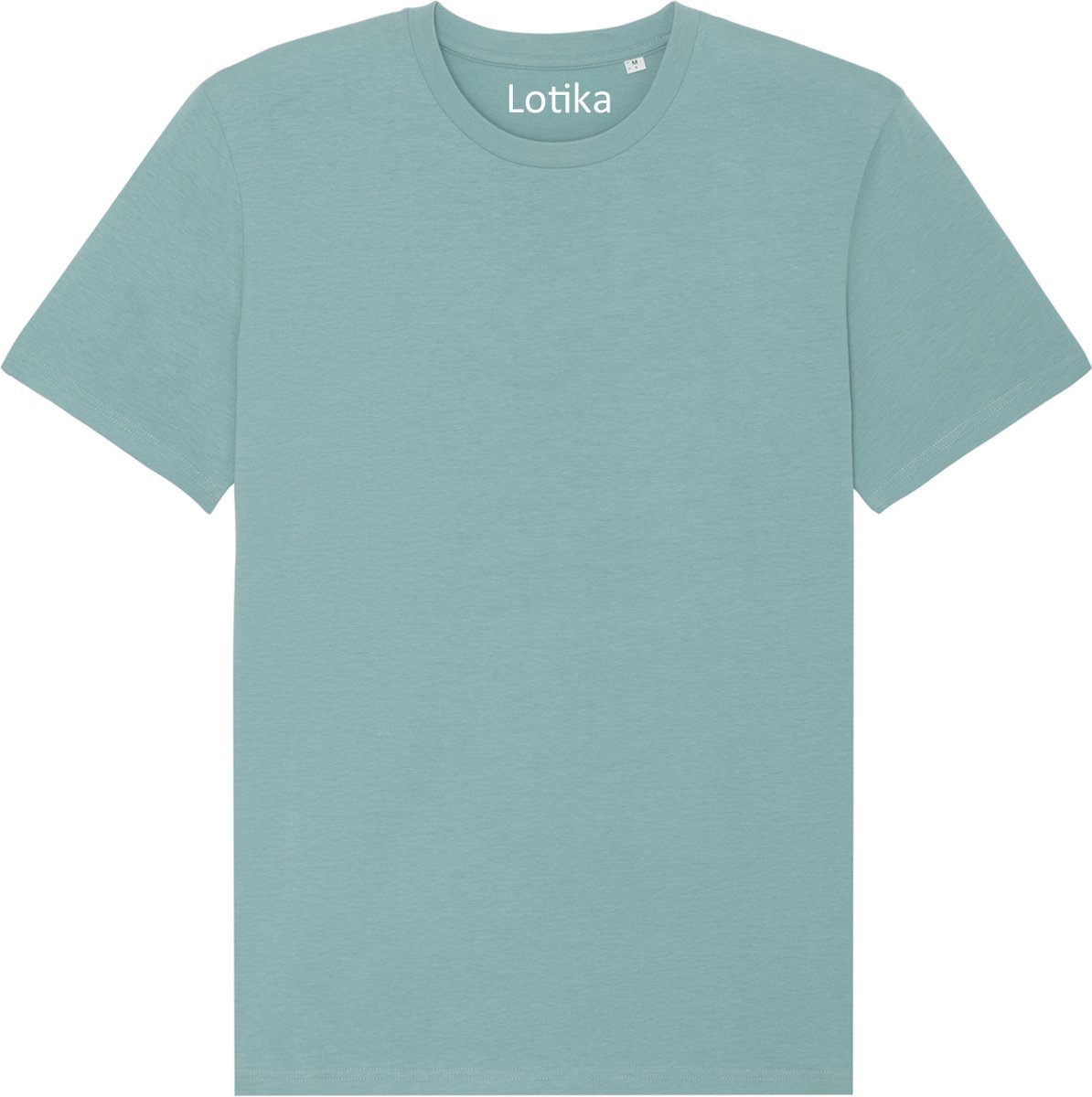 Lotika Daan T-shirt biologisch katoen teal monstera maat L