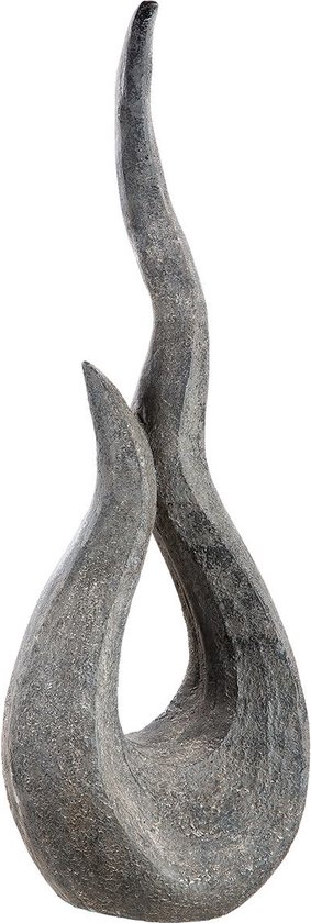 Magnesia sculptuur Object "Flame" stonelook - 75 cm - grijs - voor binnen of buiten