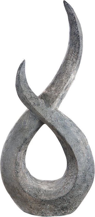 Magnesia sculptuur Object "Flame" stonelook - 60 cm - grijs