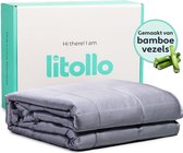 Litollo Verzwaringsdeken 8 kg - Weighted Blanket - Duurzaam Bamboe Materiaal - Grijs - 150x200cm
