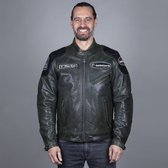 Helstons Trevor Leather Rag Green Black Jacket M - Maat - Jas