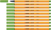 STABILO point 88 - Premium Fineliner - Fine 0,4 mm – Appelgroen– Doos 10 stuks