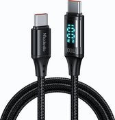 Mcdodo USB-C Oplader - Data Kabel - Incl. Digitale Display Lader - Snellader Functie - 1.2 Meter