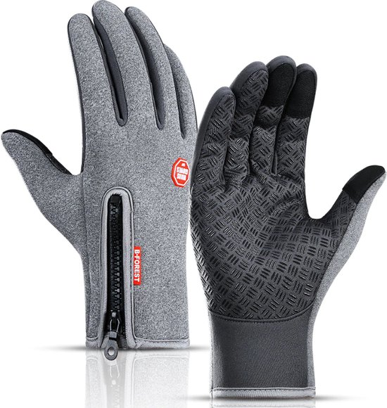Handschoenen Heren en Dames Winter - Grijs Maat L - Grip Antislip en Touchscreen