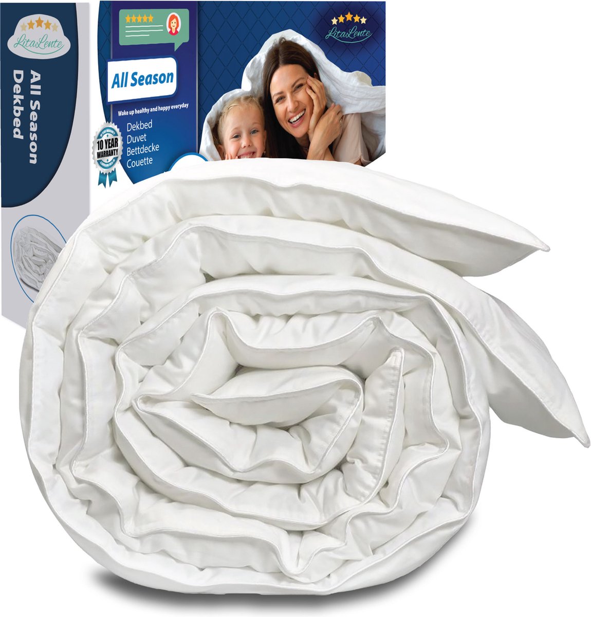 LitaLente Luxe All Season Dekbed - 140x200cm - Anti-allergisch – Hotel Kwaliteit – All Year – Tweepersoons dekbed