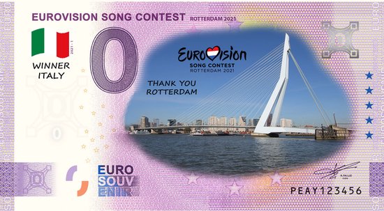 Afbeelding van het spel 0 Euro biljet 2021 - Eurovisie Songfestival Rotterdam KLEUR