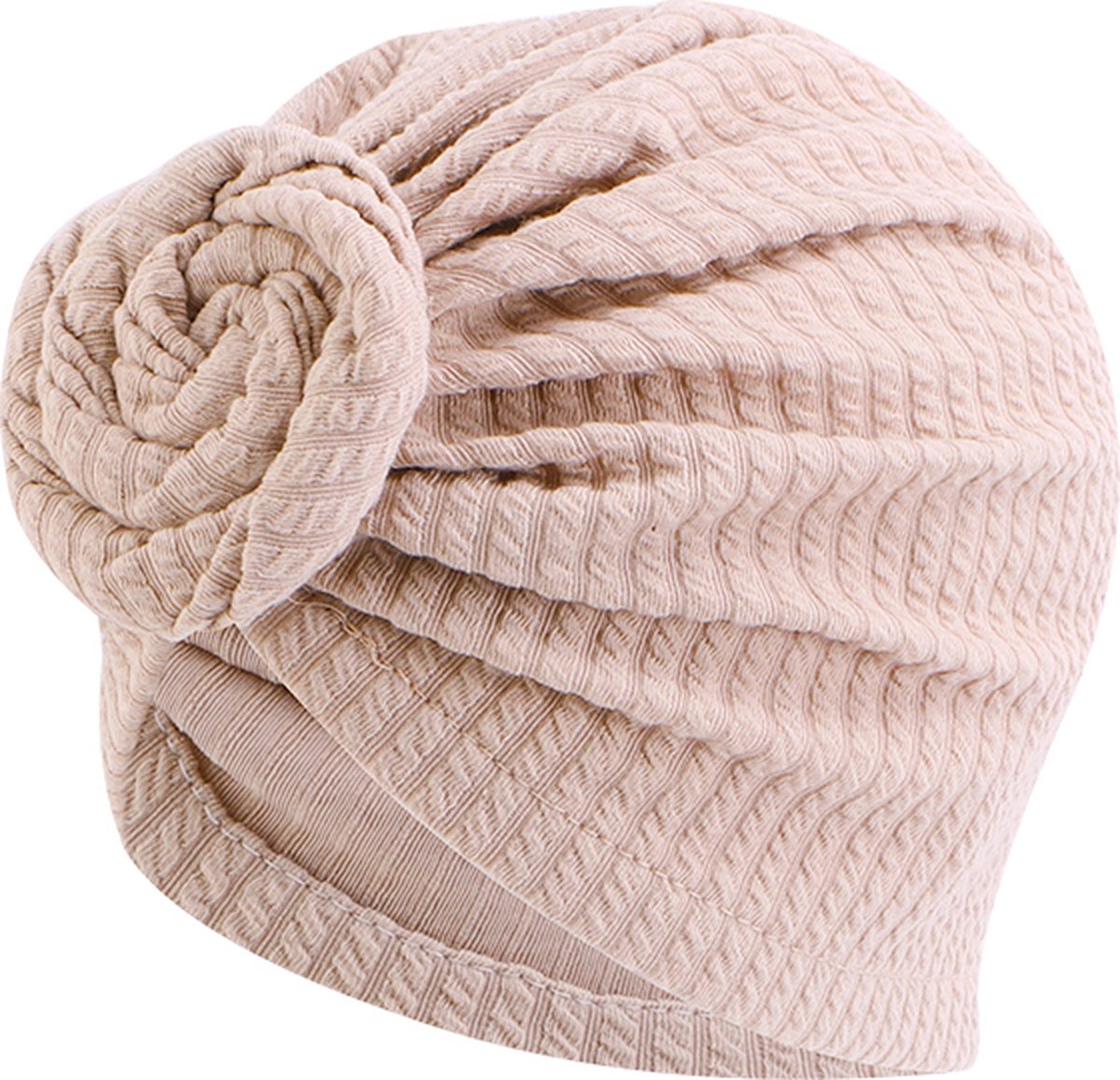 Tulband - Head wrap - Chemo muts – Haarband Damesmutsen - Tulband cap - Hoofddeksel - Knot tulband - Beanie- Hoofddoek - Muts - Beige - Hijab - Slaapmuts - Hoofdwear