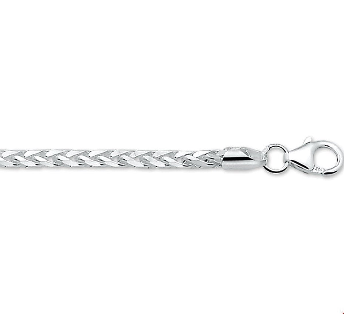 Zilveren Collier vossestaart 3 1013376 45 cm