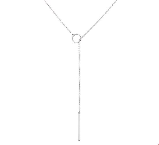 The Fashion Jewelry Collection Ketting Balkje 1,2 mm 70 cm - Zilver Gerhodineerd