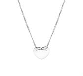 The Jewelry Collection Ketting Hart 1,0 mm 40 + 5 cm - Zilver