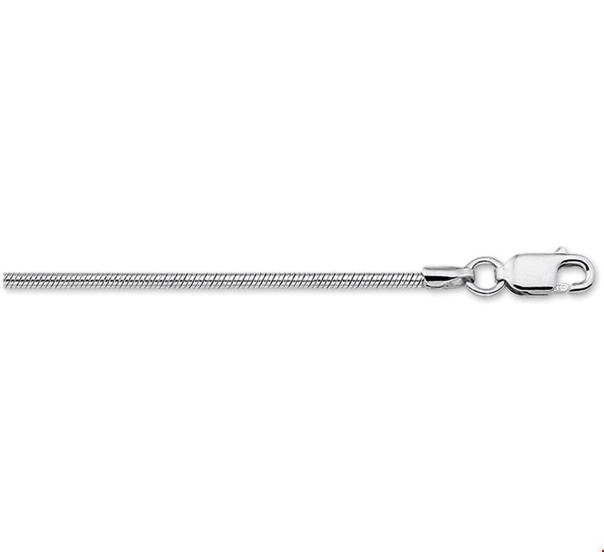 Zilver Gerhodineerde Collier slang rond 1 1316036 60 cm