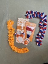 WK Pakket | EK Pakket | Oranje Pakket | Koningsdagpakket | Oranje producten | Oranje versiering | WK versiering | EK versiering | Koningsdagversiering | oranje diadeem | oranje vlaggetjes | krans oranje
