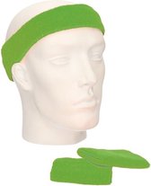 Lime sweatband set - Lime sports day set poignets et serre-tête