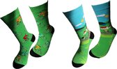 2 PAAR - Verjaardag cadeau - Wielren sokken - Fiets sokken vrolijke sokken - valentijn cadeau - aparte sokken - grappige sokken - leuke dames en heren sokken - moederdag – vaderdag – kerst cadeau - Socks waar je Happy van wordt - Maat 42-47