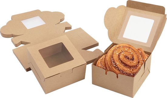 Belle Vous Boîtes Banquet Boulangerie Papier Brun Carton Simple avec  Fenêtre (Lot de... | bol
