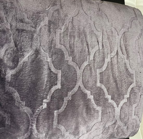 leuke warme fleece plaid MAUVE 150 x 200 met extra schaap zijde