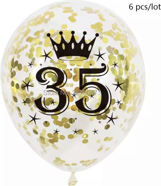 6 stuks 35 jaar Ballonnen - 35 jaar - Jarig - Verjaardag - verjaardag 35 jaar - 35 jaar ballonnen - 35 ballonnen - Feestje - Surprise party 35 jaar -