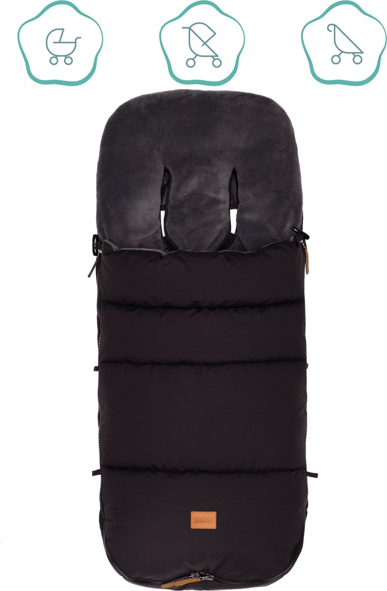 Winter voetenzak kinderwagen - antislip - thermoregulerend - zwart - fillikid