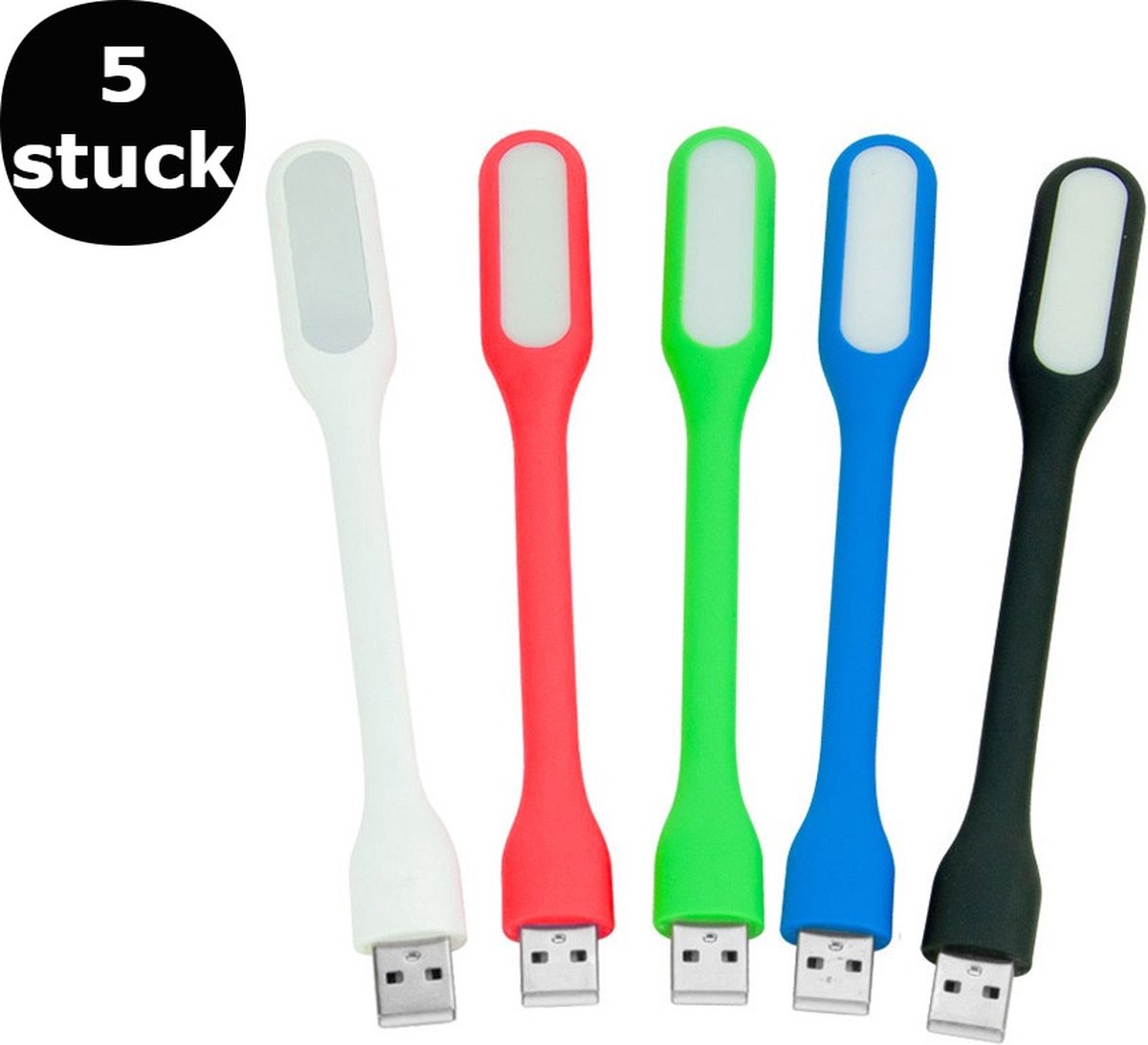 Borvat® | USB siliconen lamp | 6 led | laptop sterk | 5 Stucks | Willekeurige kleur