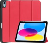 Apple iPad 2022 Sleeve - Smart Tri-Fold Tablet Book Cover avec porte-stylo - Rouge