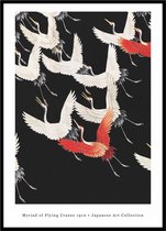 Poster Kraanvogels - Large 30x40 - Japanse Kunst - Moderne Print