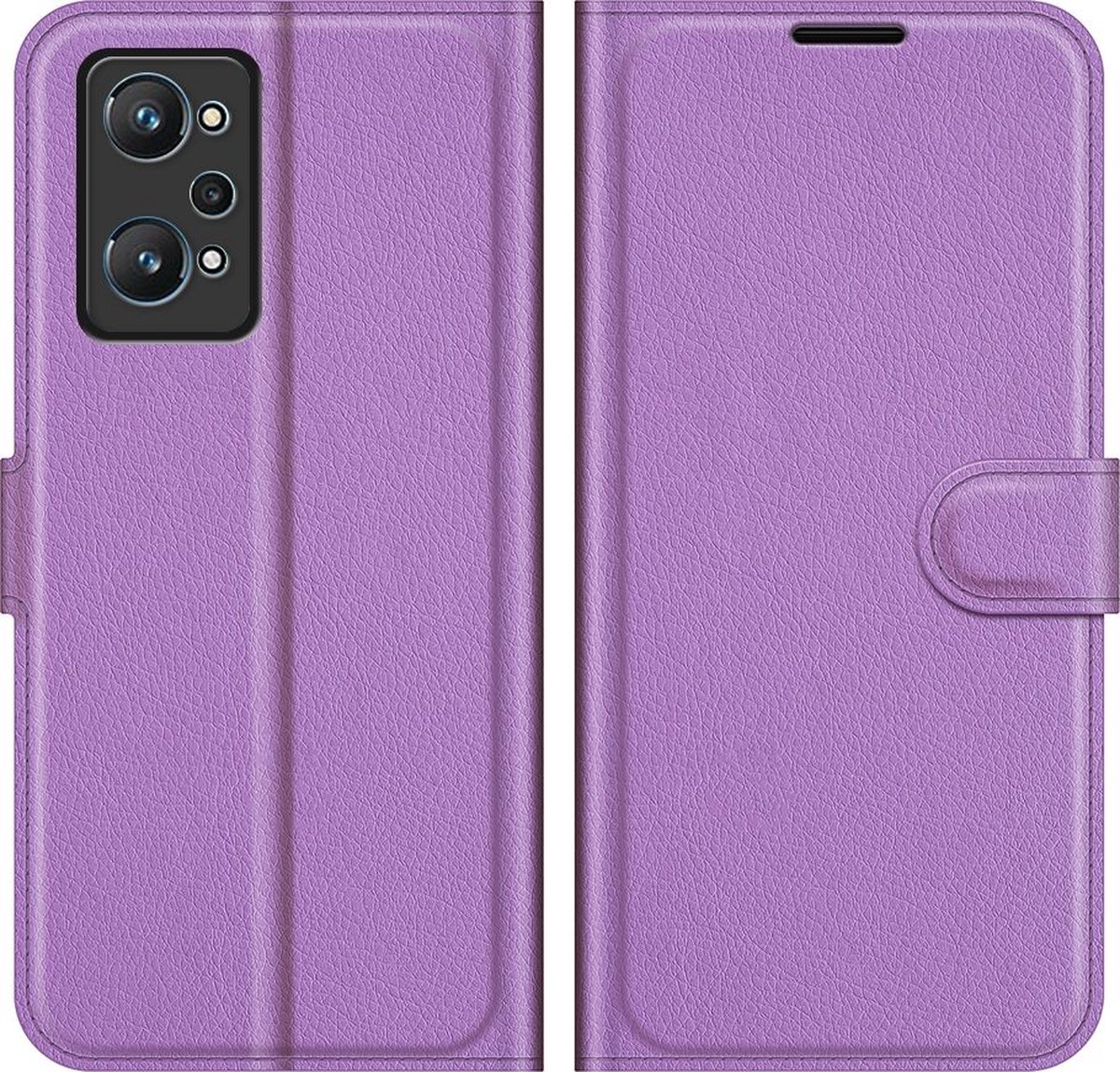 Mobigear Telefoonhoesje geschikt voor Realme GT Neo 3T Hoesje | Mobigear Classic Bookcase Portemonnee | Pasjeshouder voor 3 Pasjes | Telefoonhoesje voor Pinpas / OV Kaart / Rijbewijs - Paars