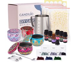 Candilio Kaarsen maken set - Zelf geurkaarsen maken - Inclusief 6 kleuren & 6 geuren - Kerstcadeau - Soja Wax