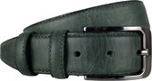 Riem - Petrol - Groen - 3.5 cm Breed - Leer - 125 cm (Taille maat tot 105 cm) - Blauwgroen