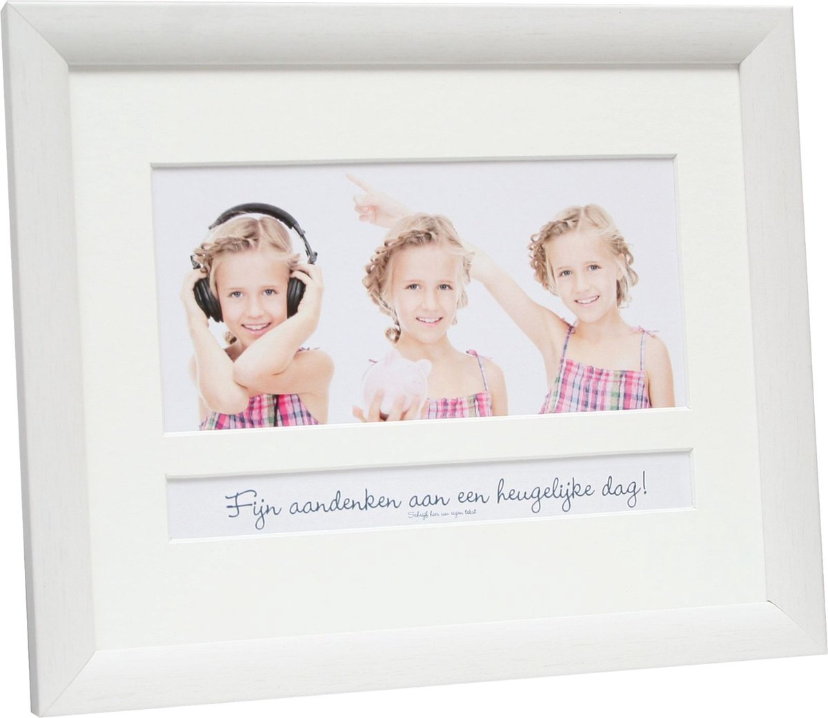 Deknudt Frames fotolijst S54SF1 P1NL - wit - foto 10x20 met tekstvak