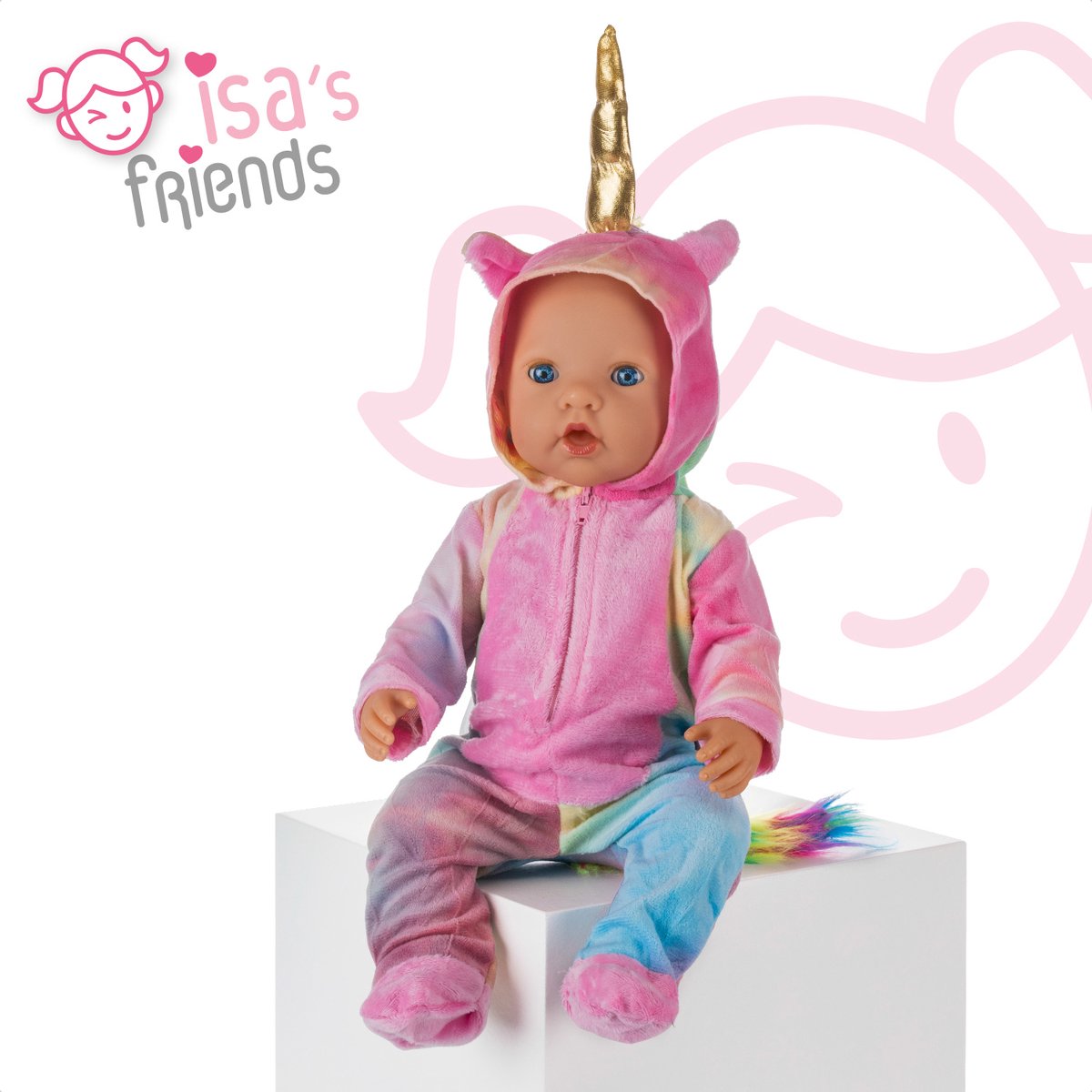 Isa's Friends® - Poppenkleding - Poppenkleertjes - 43 cm - Kleertjes voor Babypop - Unicorn Onesie — afbeelding 4