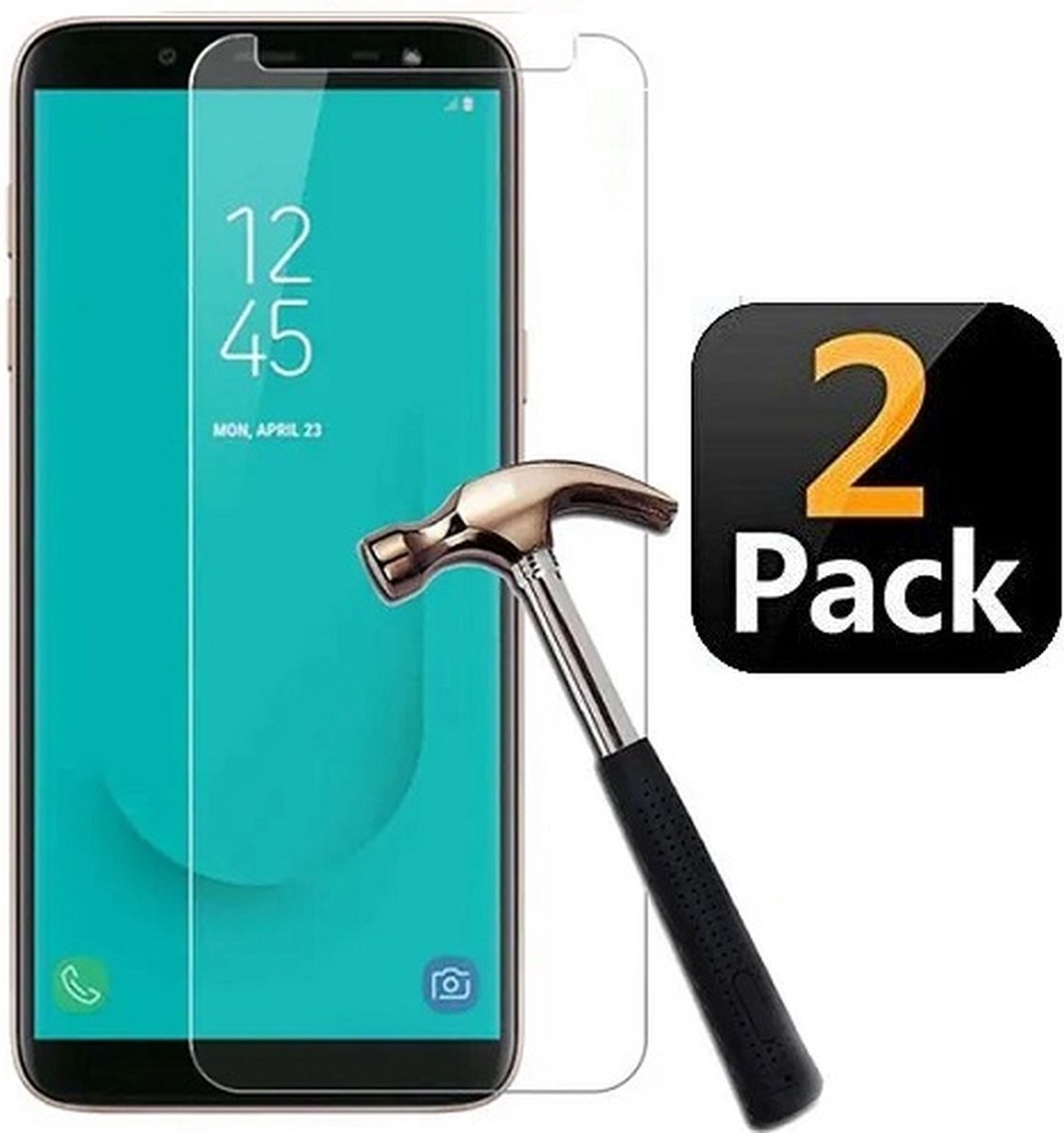 Samsung J6 PLUS 2018 Screenprotector Beschermglas 2x