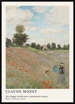 Affiche Coquelicots - Claude Monet - Grand 30x40 - Reproduction d'Art - ' Field de Poppy ' - Roses