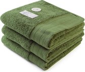 ARTG® Towelzz - DeLuxe - Handdoek - 60 x 110 cm - Legergroen - Army Green - Set 3 stuks