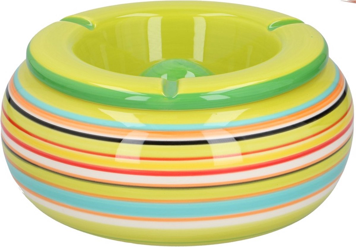 Goedkoopste Asbak in mooie groene kleuren combinatie van 19 cm