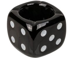 Asbak dobbelsteen - buiten/binnen - zwart - 8 x 8 x 8 cm - keramiek