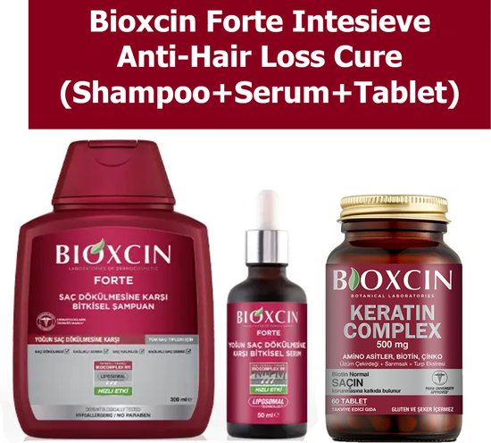 Bioxcin Forte - Anti-Haaruitval Kuur - Tablet, Shampoo & Serum